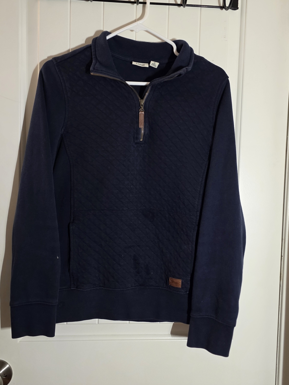 L.L. Bean Men's Navy Quilted Half-Zip Sweater